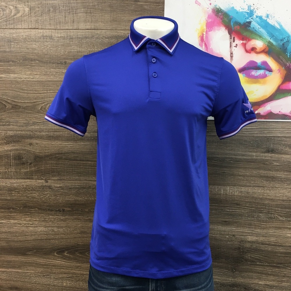 G/FORE Golf Polo Shirt Men's Blue Short Sleeve Bird Logo Size M